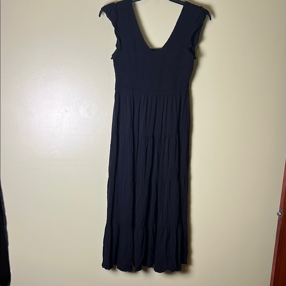 Pretty garden Elegant Black Sleeveless , sun ,maxi, ,summer, Dress.